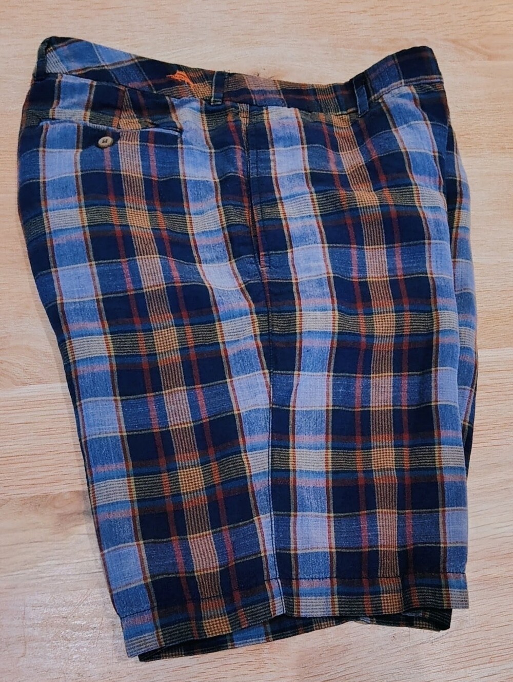 *NEW* Tommy Bahama Men's Linen Blend Plaid Madras Clubhouse Shorts Sz 35